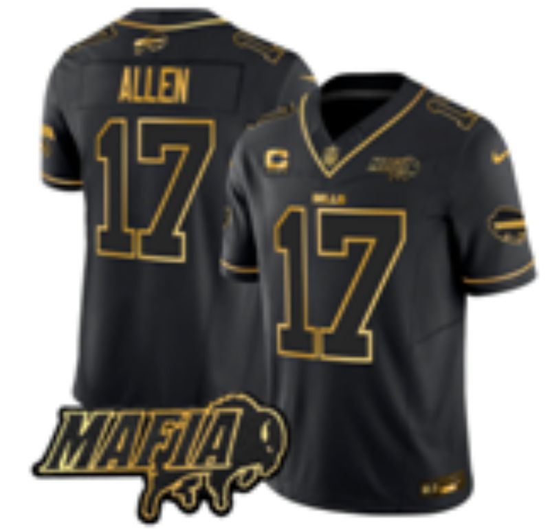 Men 2026 Buffalo Bills #17 Allen black gold three generations Nike Limited NFL Jersey style 006->buffalo bills->NFL Jersey